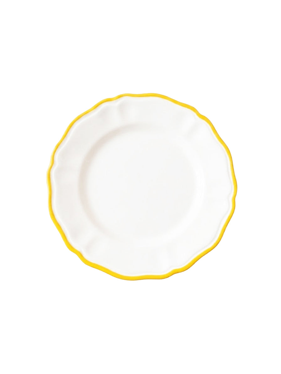 LINEA PIATTI BIANCO CON BORDO GIALLO