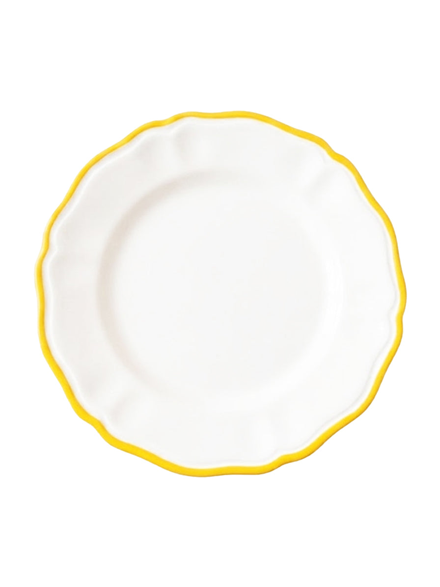LINEA PIATTI BIANCO CON BORDO GIALLO