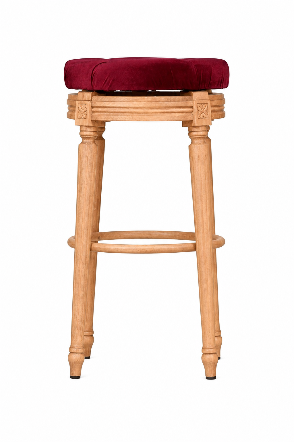 SGABELLO LUIGI XVI IN LEGNO SEDUTA VELLUTO BORDEAUX