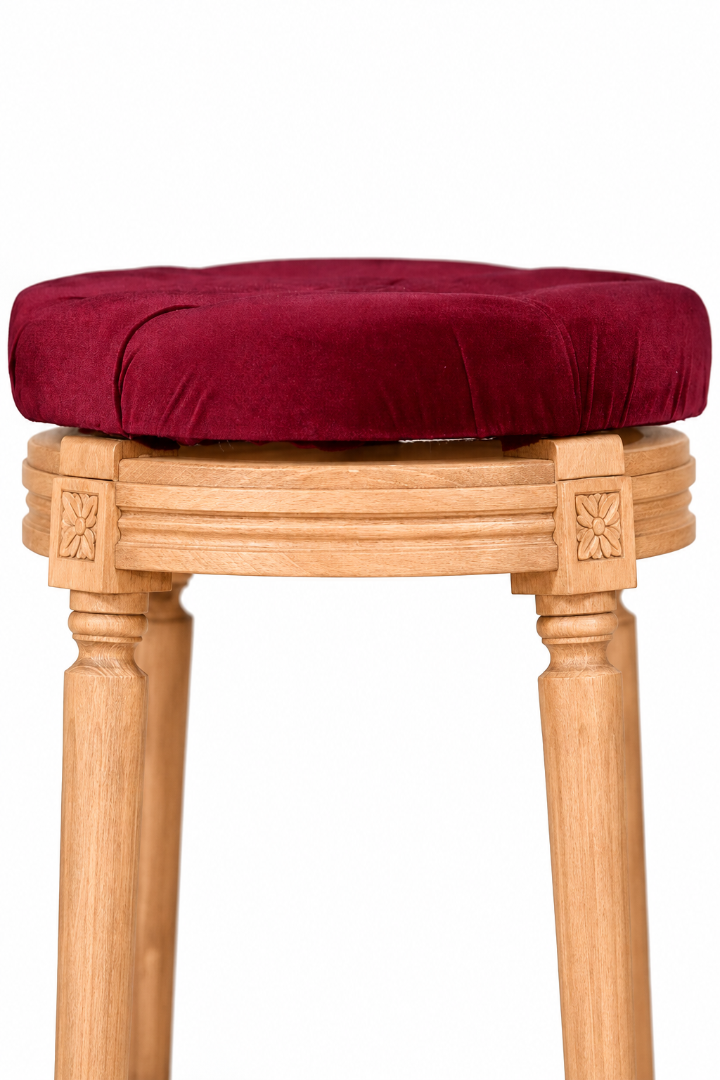 SGABELLO LUIGI XVI IN LEGNO SEDUTA VELLUTO BORDEAUX