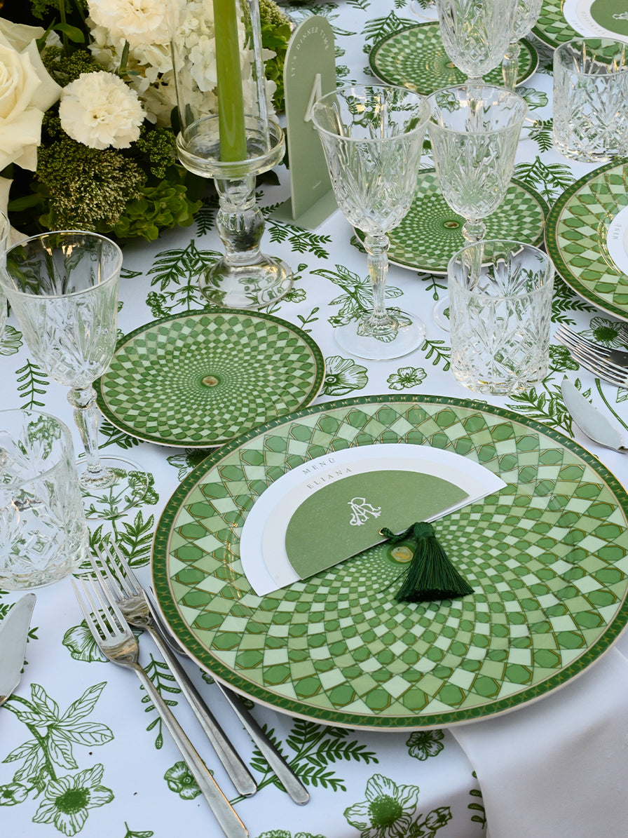 SOTTOPIATTO E PIATTINO PANE SWAROVSKI VERDE