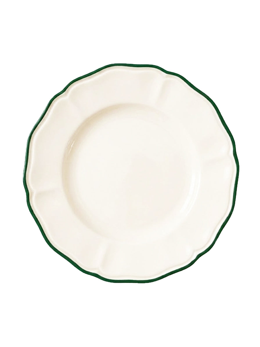 LINEA PIATTI BIANCO CON BORDO VERDE