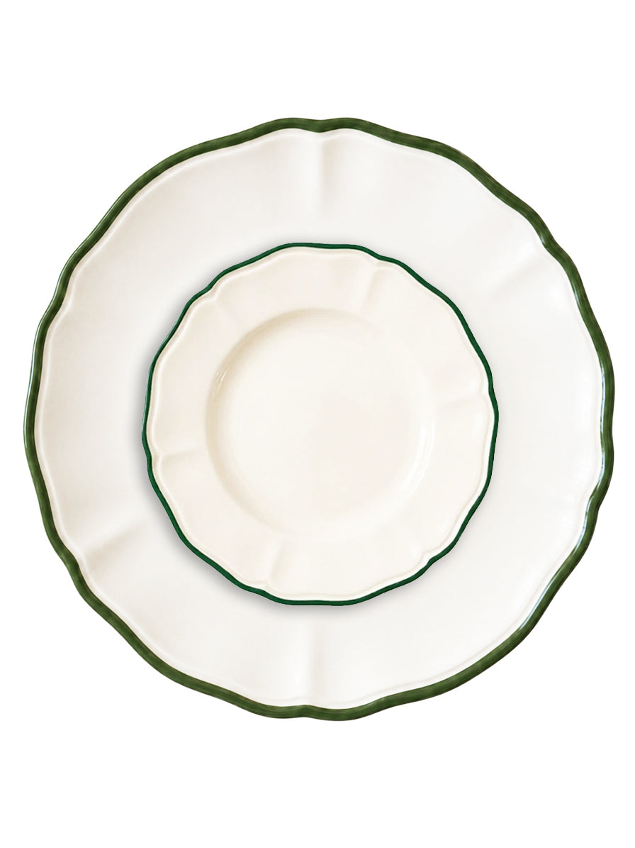 SOTTOPIATTO E PIATTINO PANE BORDO VERDE