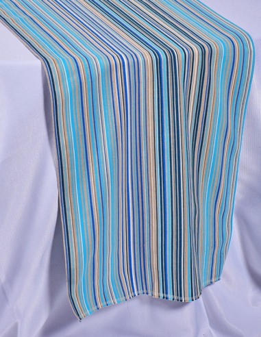 RUNNER IN COTONE MULTIRIGHE AZZURRO