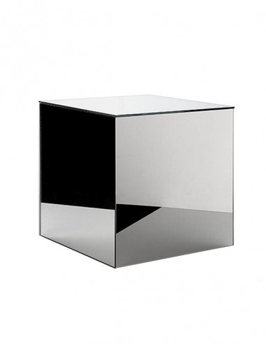 TAVOLINO CUBO PLEX SPECCHIATO ARGENTO