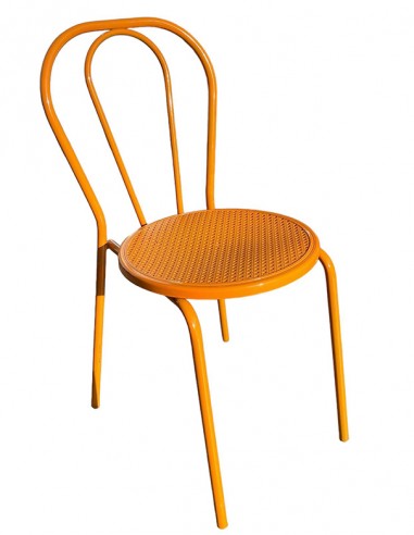 SEDIA THONET IN FERRO ARANCIONE