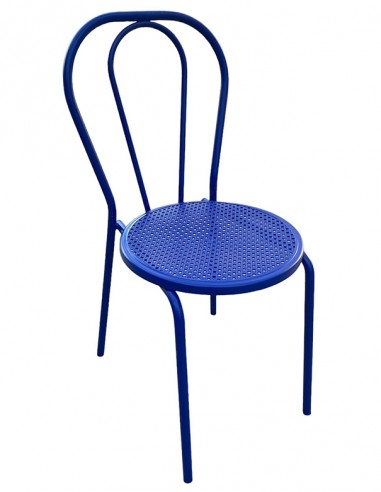 SEDIA THONET IN FERRO BLU