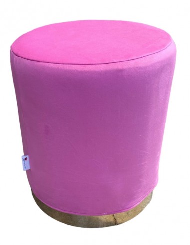 POUF ELIZABETH TONDO IN VELLUTO FUCSIA