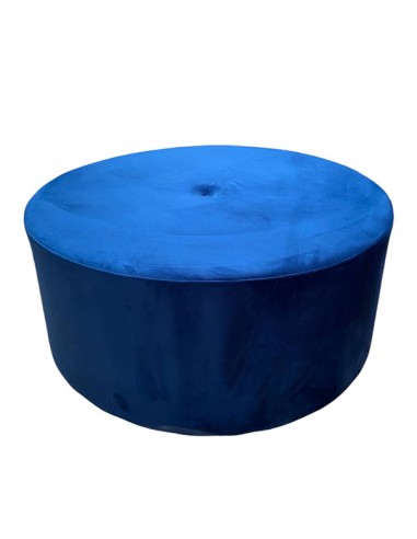 POUF TONDO VELLUTO BLU