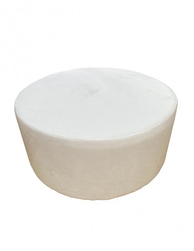 POUF TONDO VELLUTO BIANCO