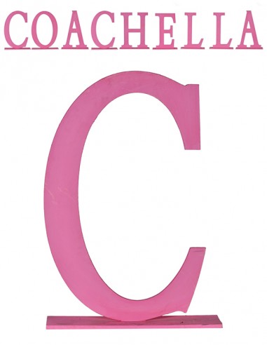 LETTERE LEGNO ROSA "COACHELLA"