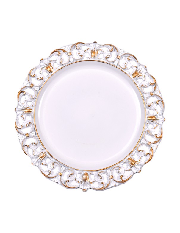 SOTTOPIATTO BAROCCO IN MELAMINA BIANCO ORO