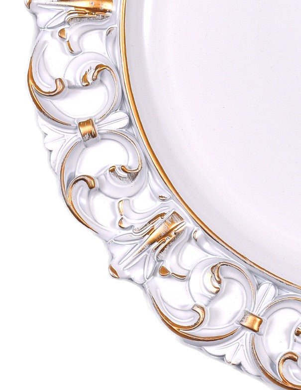 SOTTOPIATTO BAROCCO IN MELAMINA BIANCO ORO