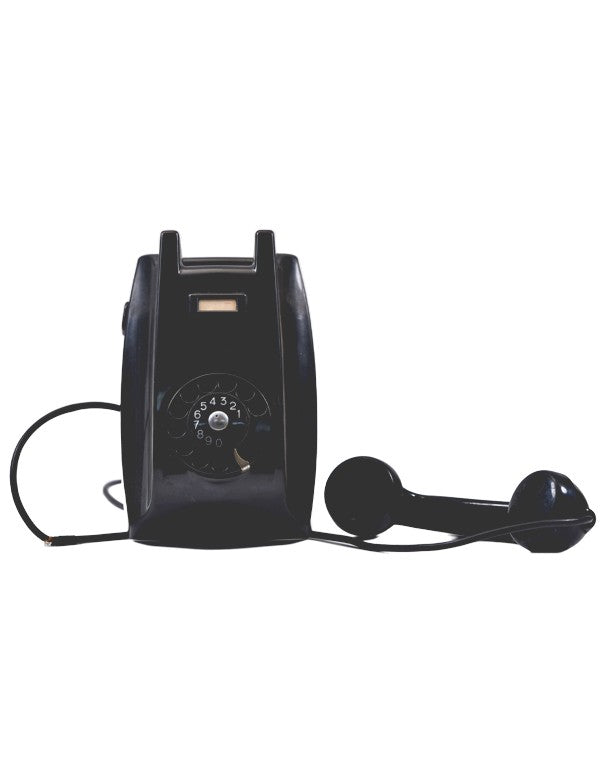 TELEFONO DA MURO NERO VINTAGE