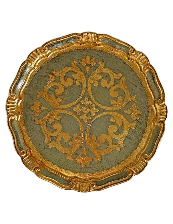 SOTTOPIATTO E PIATTINO PANE CHOPIN ORO E VERDE