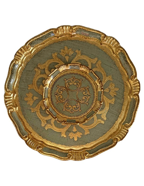 SOTTOPIATTO E PIATTINO PANE CHOPIN ORO E VERDE