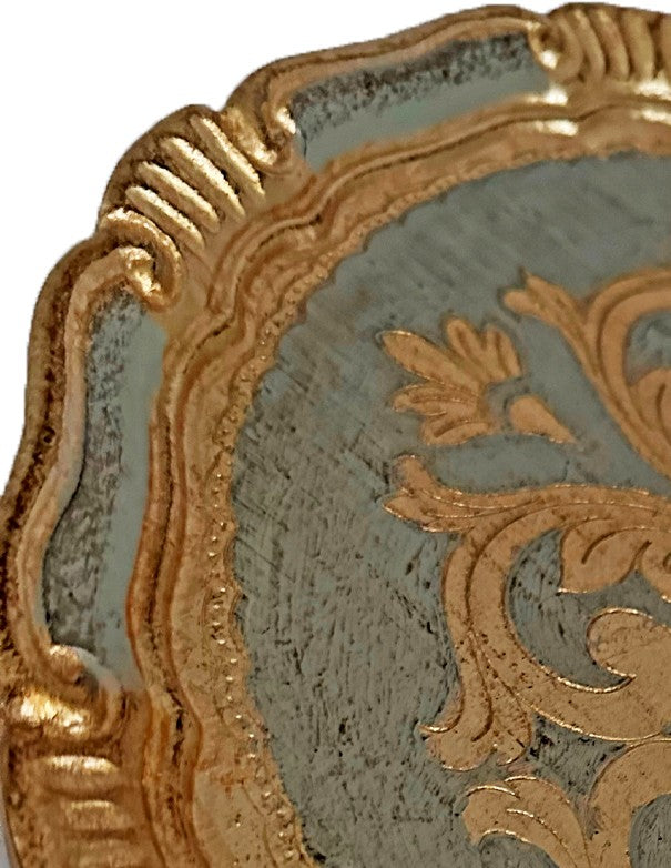 SOTTOPIATTO E PIATTINO PANE CHOPIN ORO E VERDE