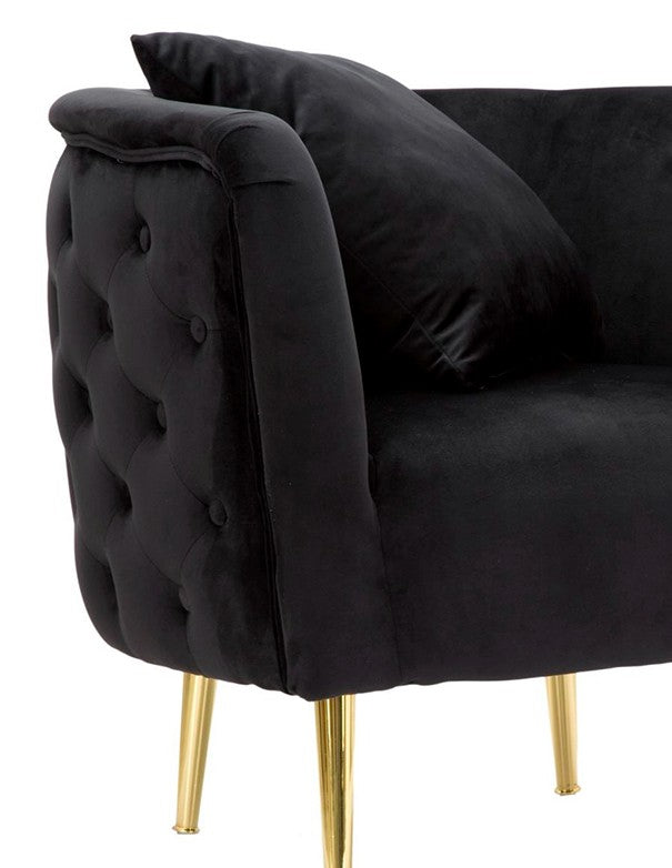 POLTRONA NUVOLA IN VELLUTO NERO