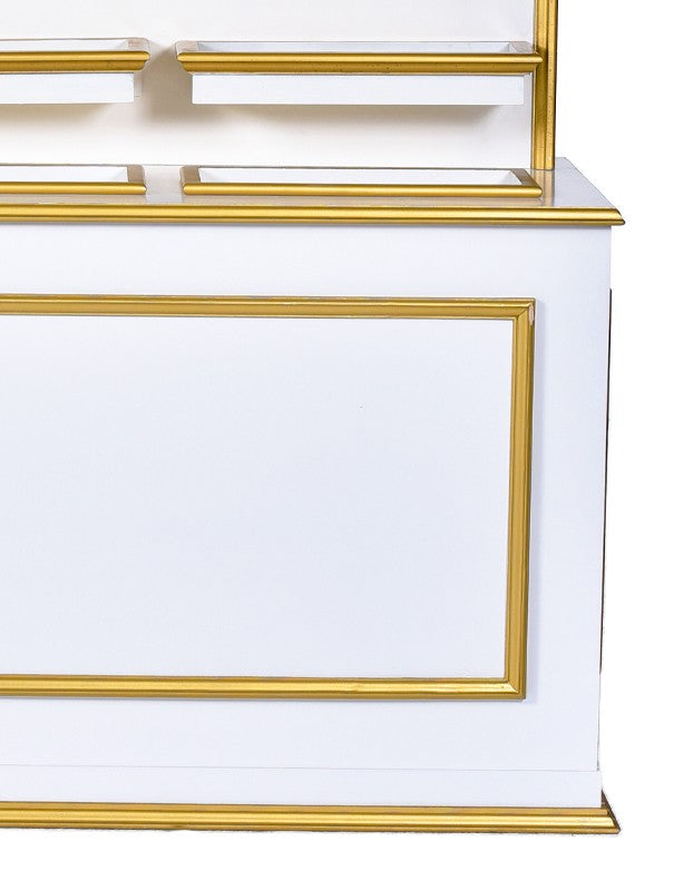 ESPOSITORE A VASCHETTA BIANCO E ORO