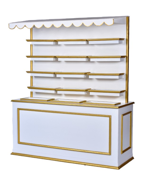ESPOSITORE A VASCHETTA BIANCO E ORO