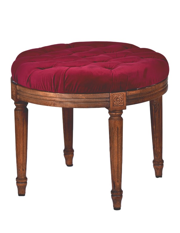 POUF NOCE LUIGI XVI SEDUTA IN VELLUTO BORDEAUX