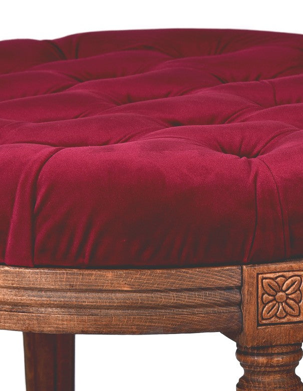 POUF NOCE LUIGI XVI SEDUTA IN VELLUTO BORDEAUX