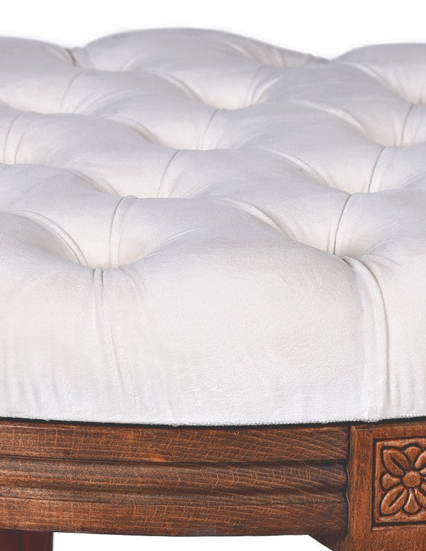 CUSCINO VELLUTO BIANCO ICE POUF LUIGI XVI