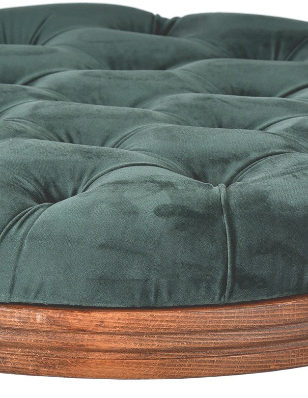 CUSCINO VELLUTO VERDE INGLESE POUF LUIGI XVI