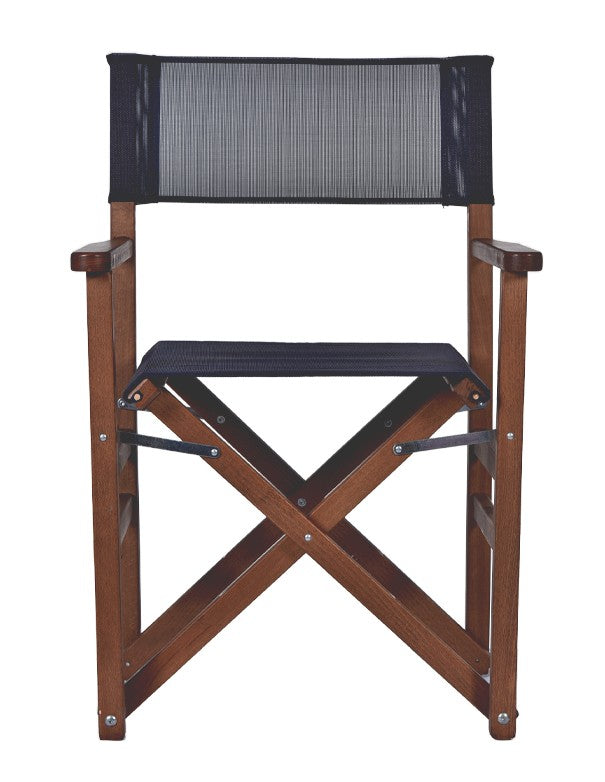 SEDIA DA REGISTA BLU IN LEGNO
