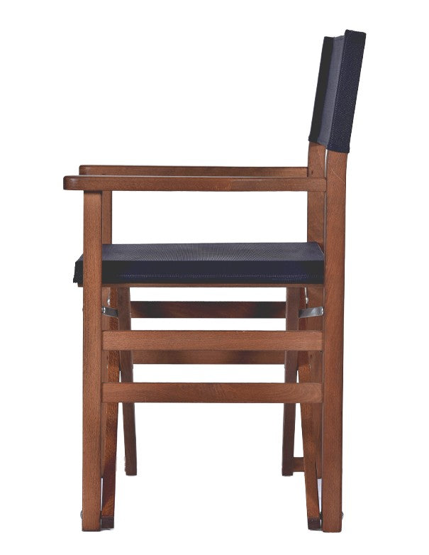 SEDIA DA REGISTA BLU IN LEGNO