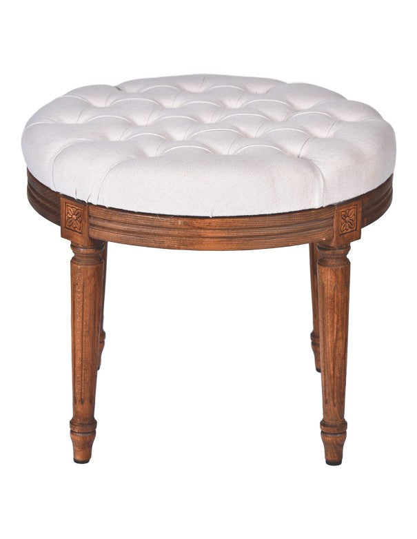 POUF NOCE LUIGI XVI SEDUTA IN COTONE BIANCO