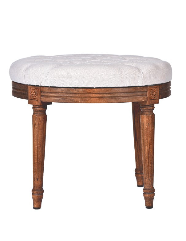 POUF NOCE LUIGI XVI SEDUTA IN COTONE BIANCO