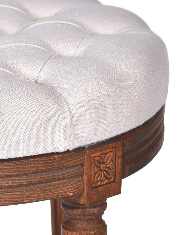 POUF NOCE LUIGI XVI SEDUTA IN COTONE BIANCO