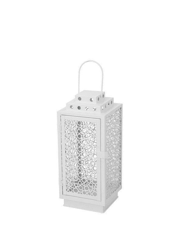 LANTERNA ETNICA METALLO BIANCO