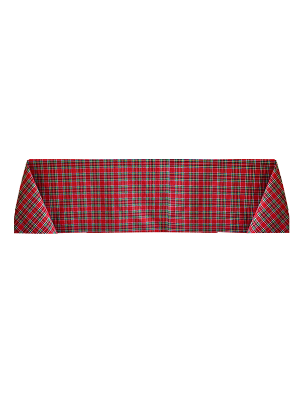 TOVAGLIA QUADRATA COTONE TARTAN ROSSA