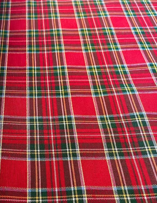 TOVAGLIOLO COTONE TARTAN ROSSO