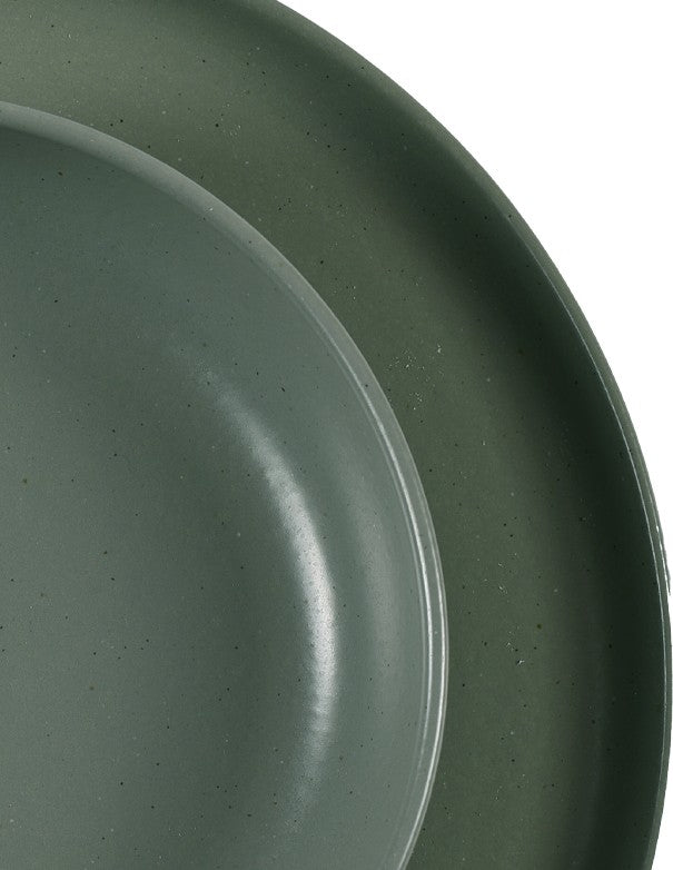 SOTTOPIATTO E PIATTINO PANE LINEA STONE VERDE OLIVA