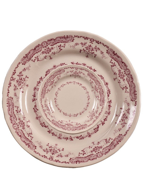 SOTTOPIATTO E PIATTINO PANE LINEA ROSE ROSA