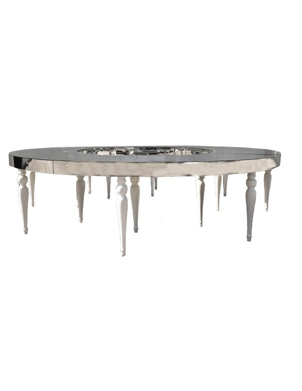 TAVOLO POMPEI SPECCHIATO ARGENTO