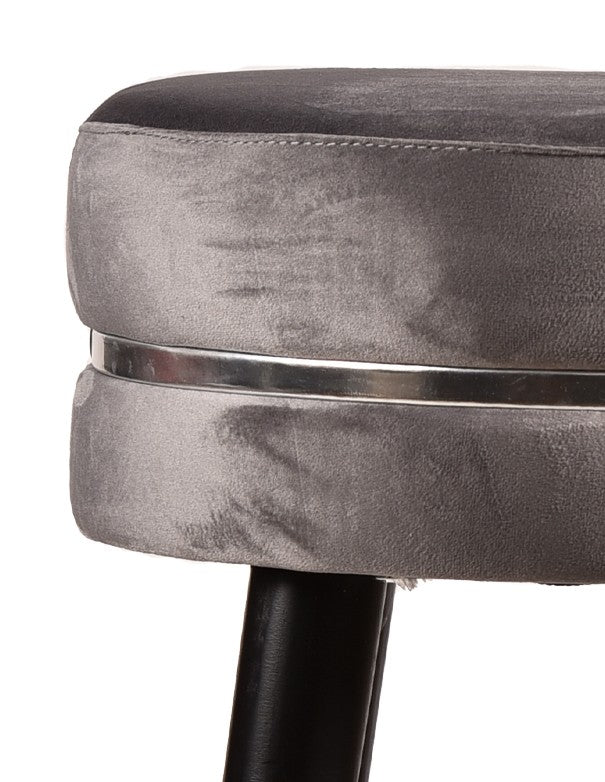 SGABELLO BAR PARIS GRIGIO E SILVER
