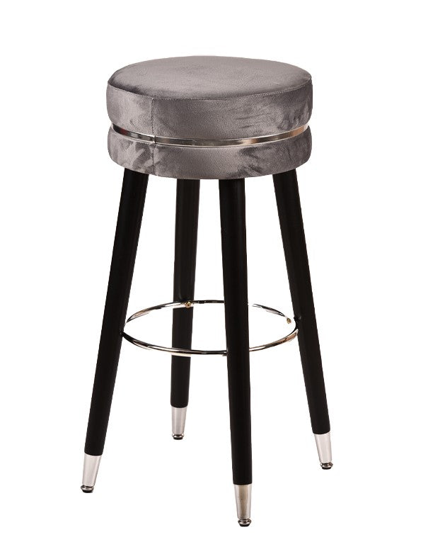 SGABELLO BAR PARIS GRIGIO E SILVER