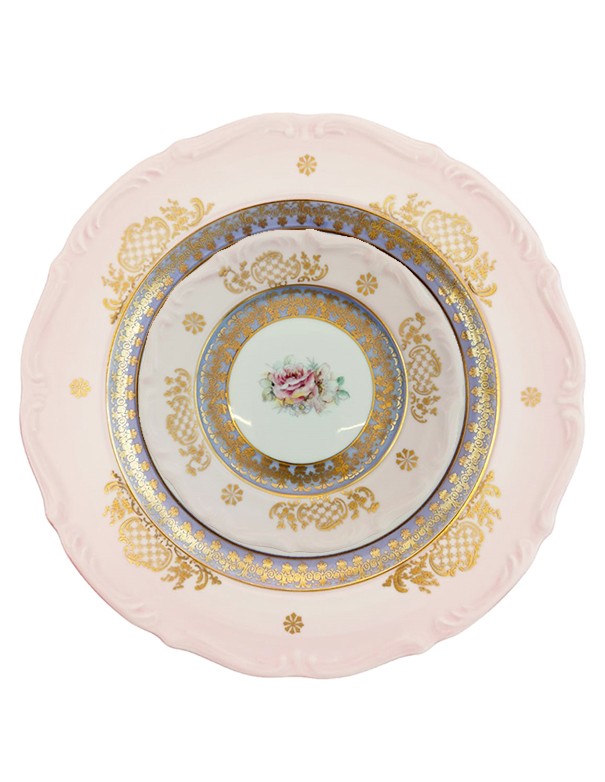 SOTTOPIATTO E PIATTINO PANE LINEA ROMANZA ROSA