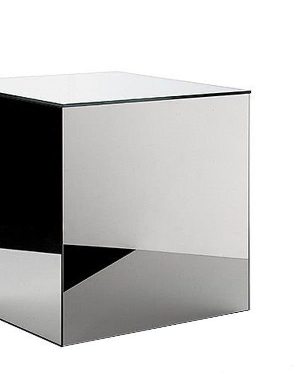 TAVOLINO CUBO PLEX SPECCHIATO ARGENTO