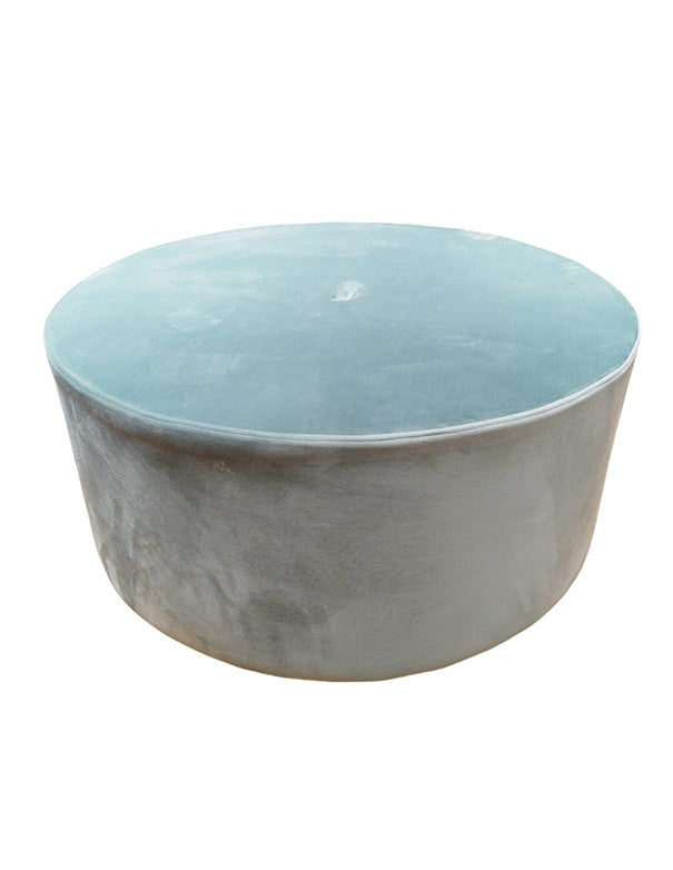 POUF TONDO VELLUTO VERDE SALVIA