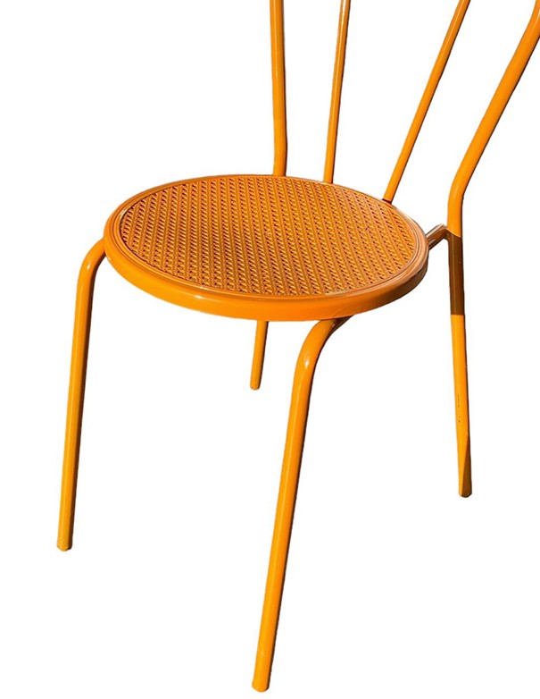 SEDIA THONET IN FERRO ARANCIONE
