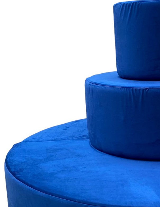 DIVANO TORTA VELLUTO BLU