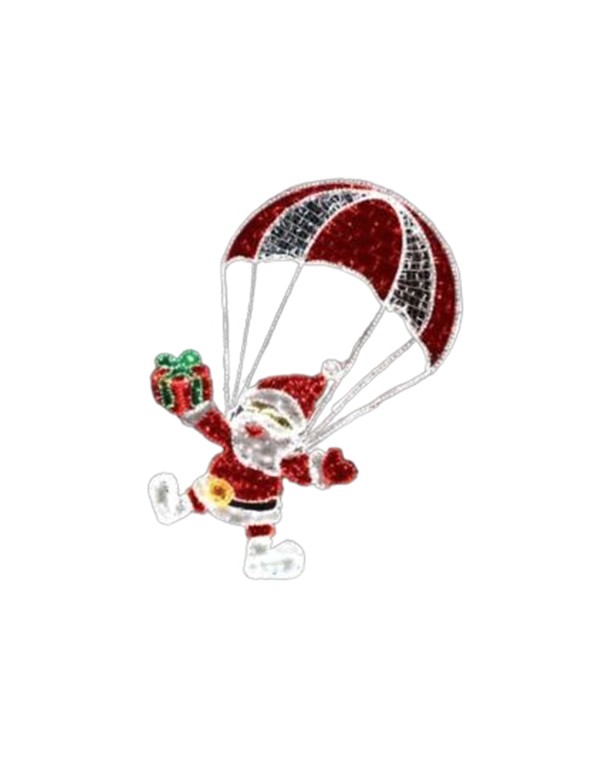 LUCI NATALE BABBO NATALE CON PARACADUTE