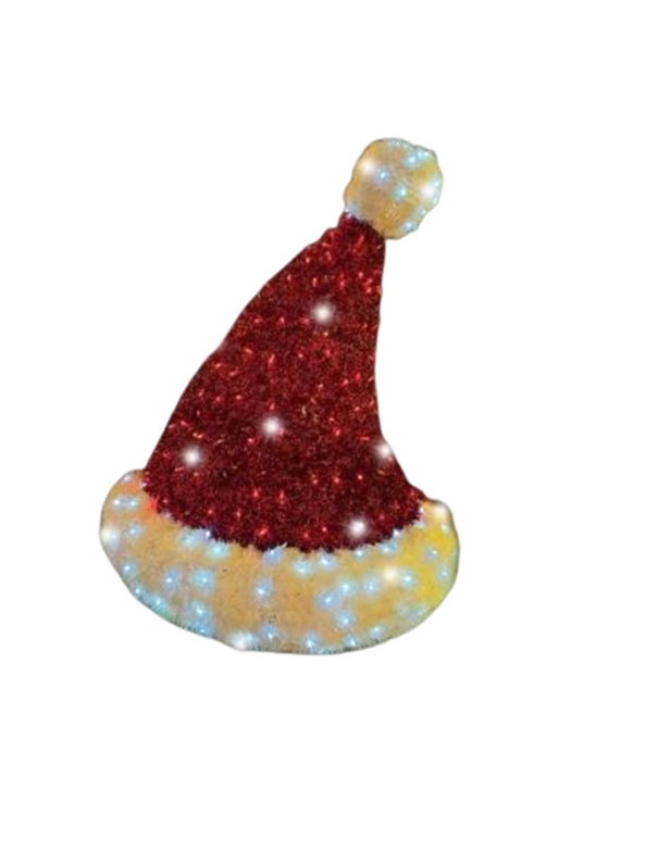 LUCI NATALE CAPPELLO BABBO NATALE A METÀ