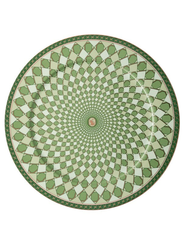 SOTTOPIATTO E PIATTINO PANE SWAROVSKI VERDE
