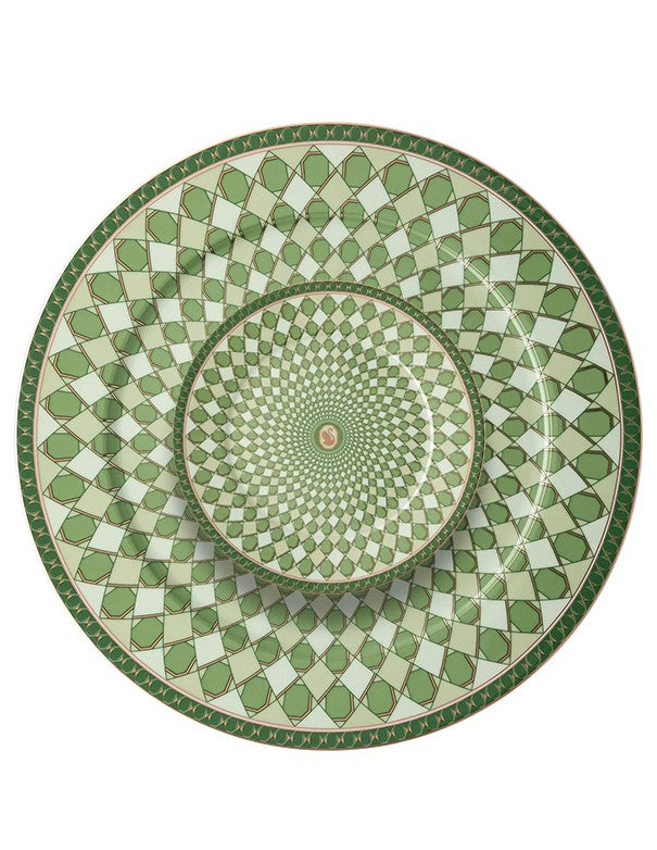 SOTTOPIATTO E PIATTINO PANE SWAROVSKI VERDE